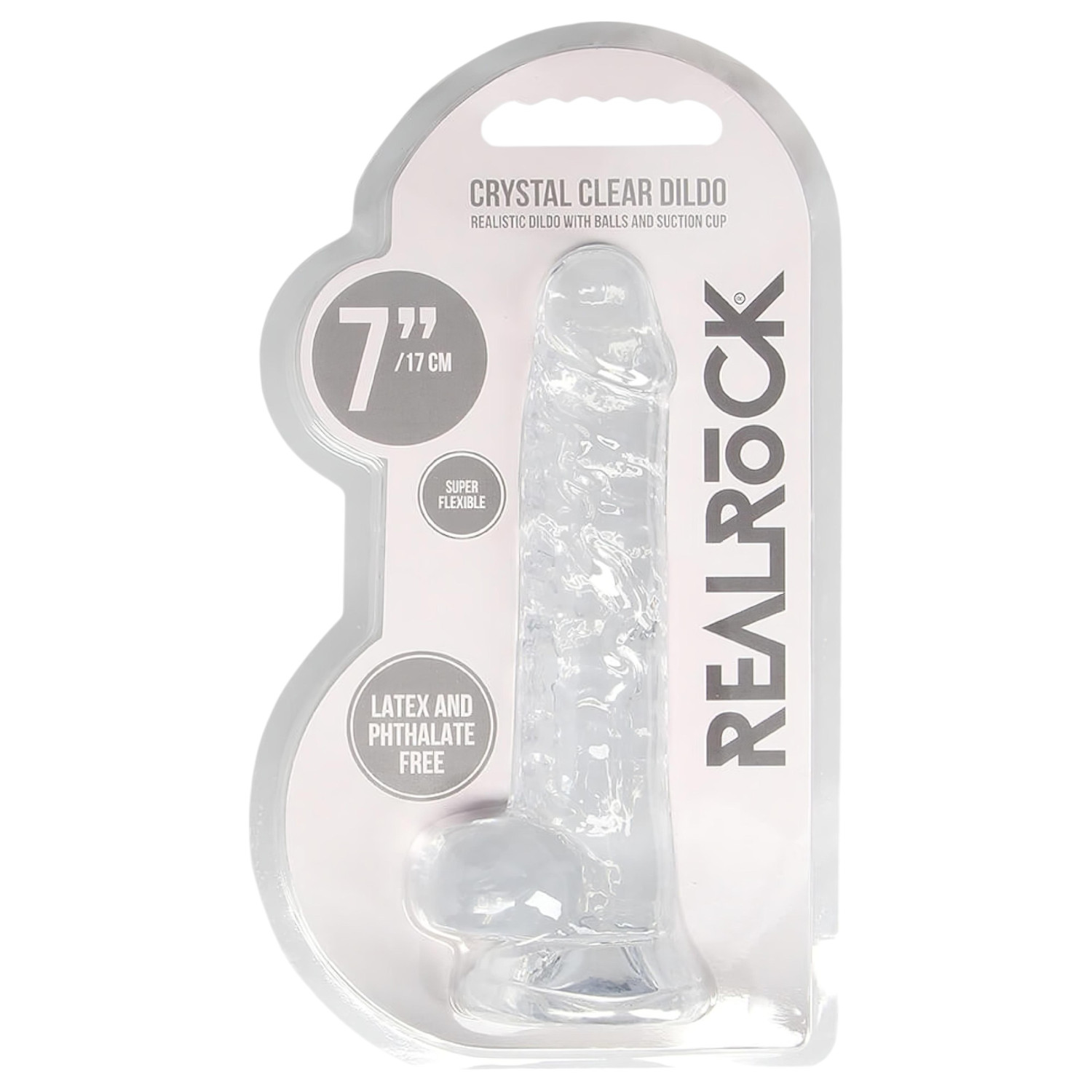RealRock - átlátszó élethű dildó (átlátszó, 17 cm)