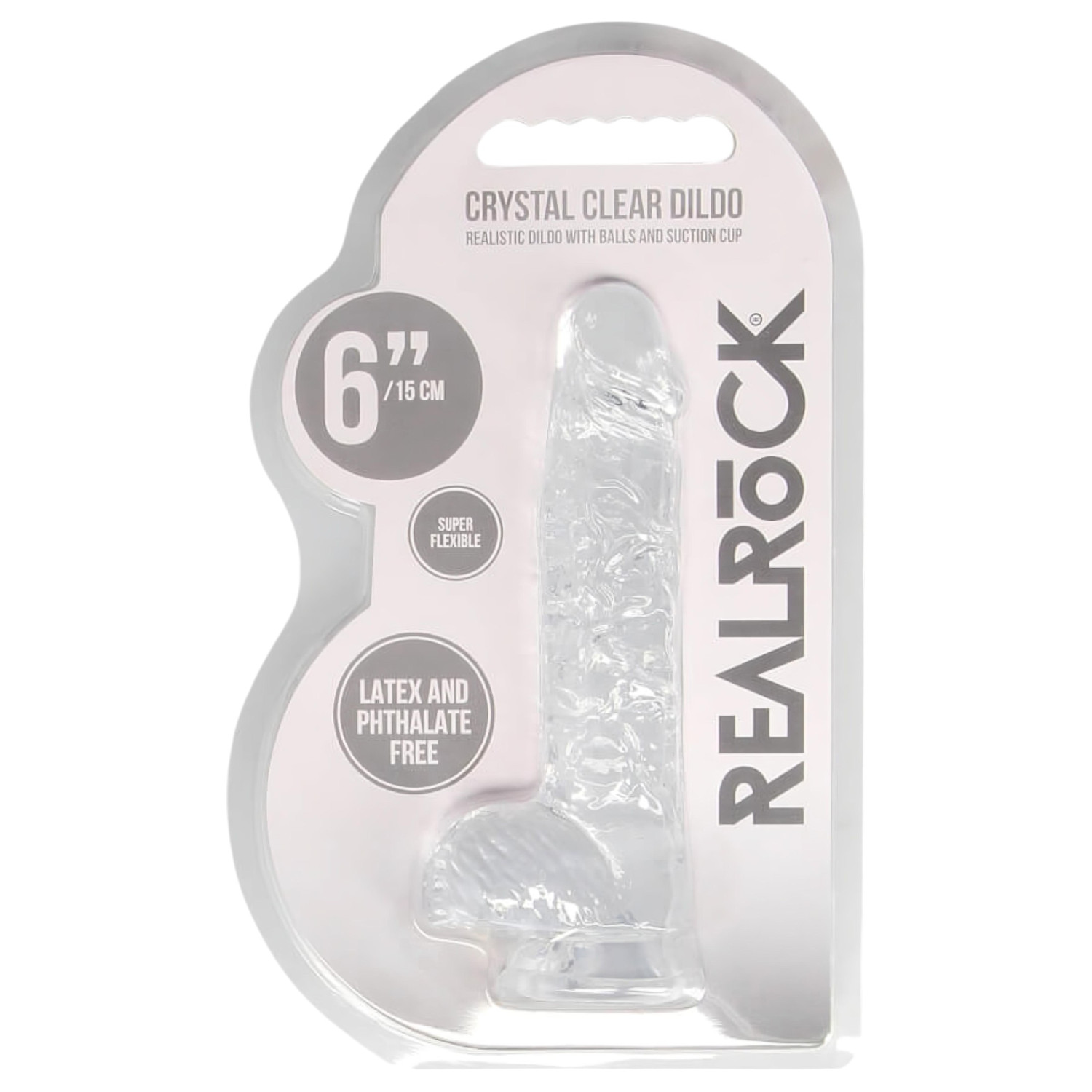RealRock - átlátszó élethű dildó (átlátszó, 15 cm)