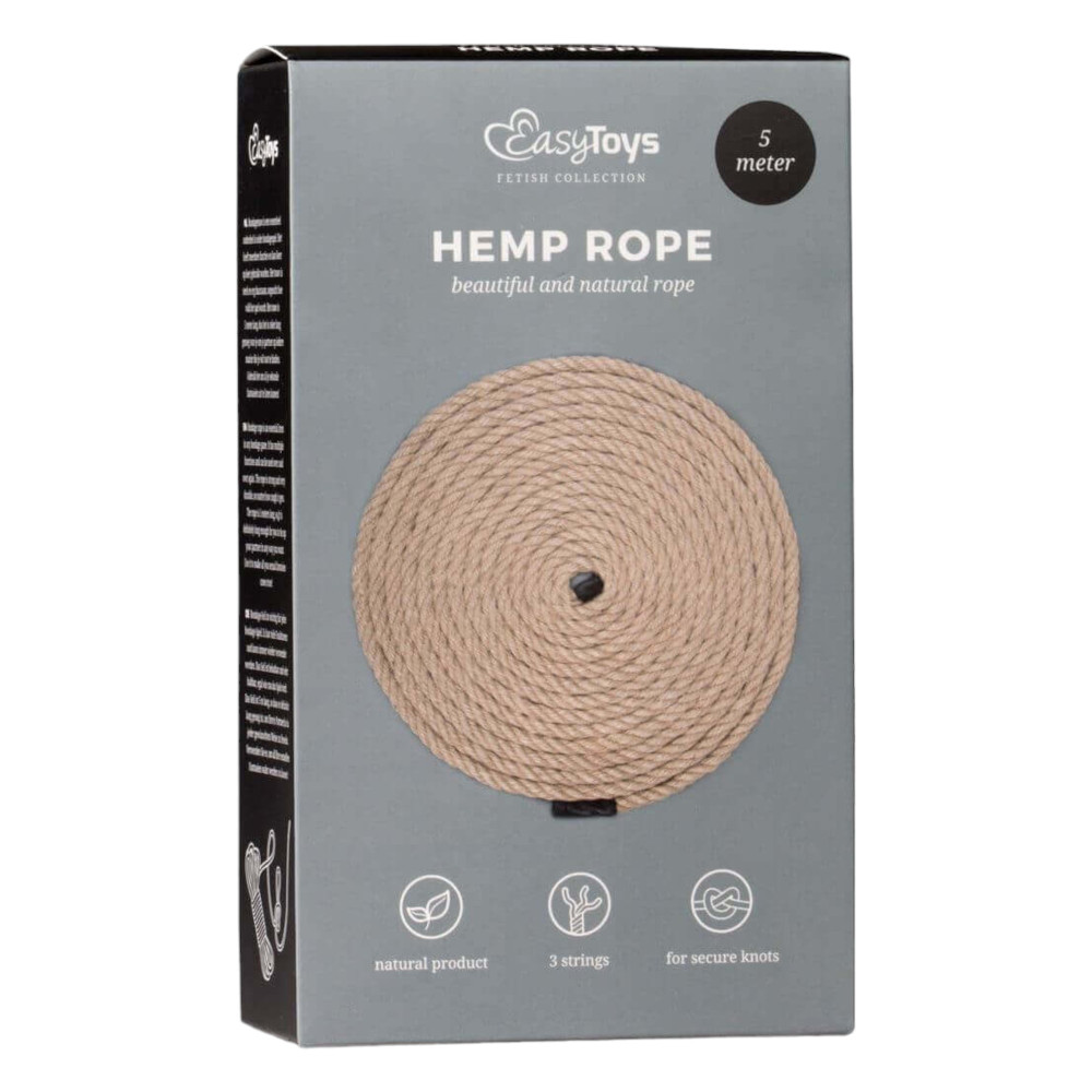 Easytoys Hemp Rope - bondage kötél (5m) - natúr