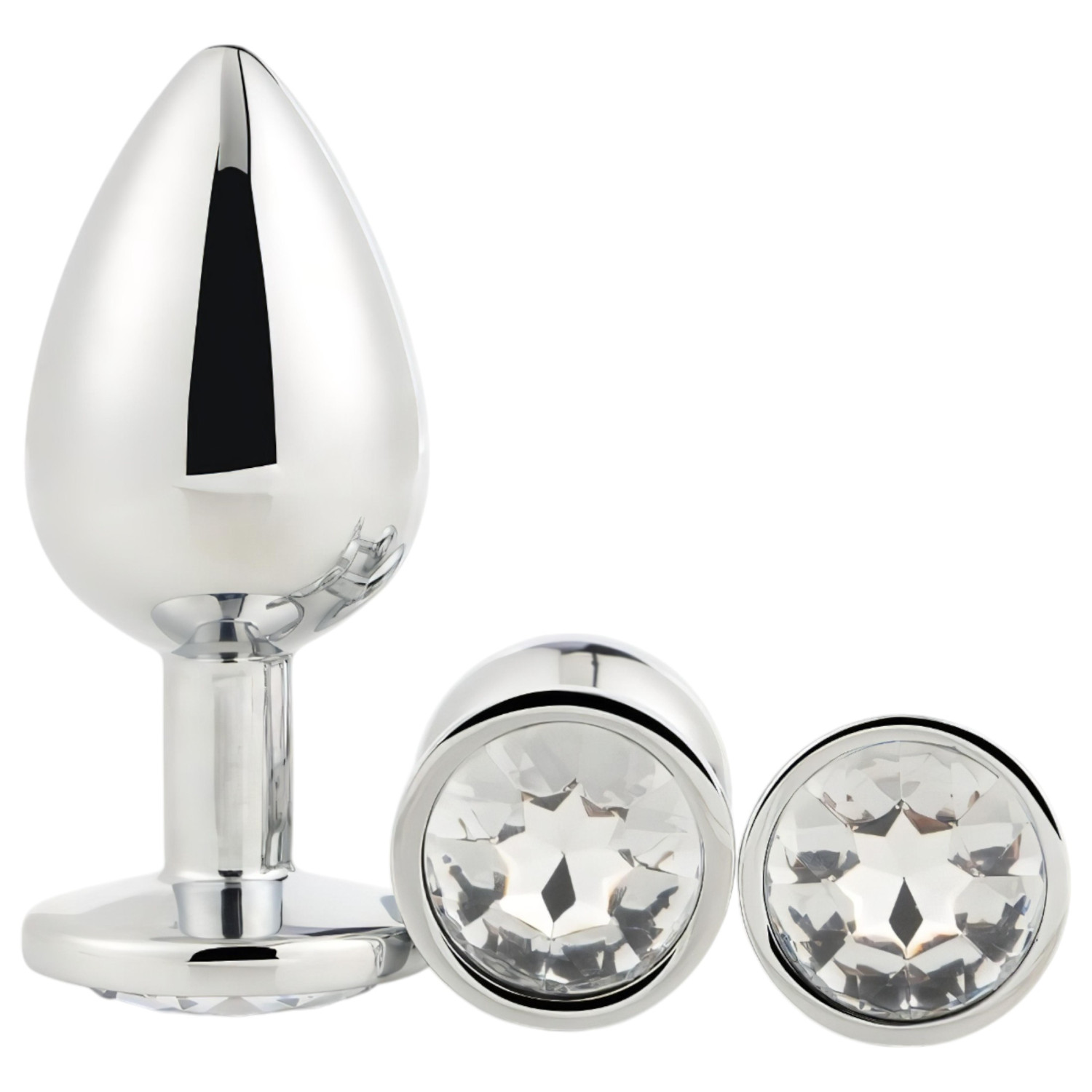 Gleaming Love - anál plug szett (ezüst, 3 részes) Gleaming Love - anál plug szett (ezüst, 3 részes)