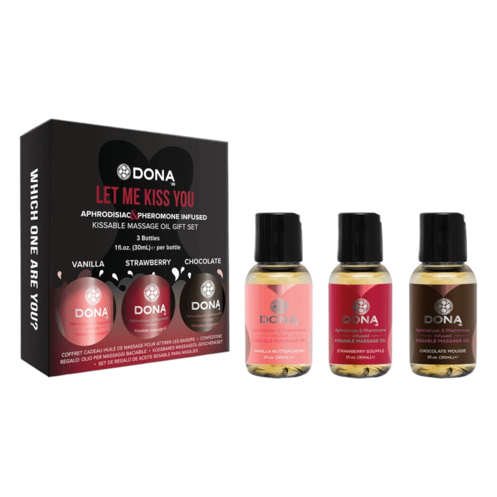 DONA Kissable - mini ízes masszázsolaj szett (3 x 30ml)