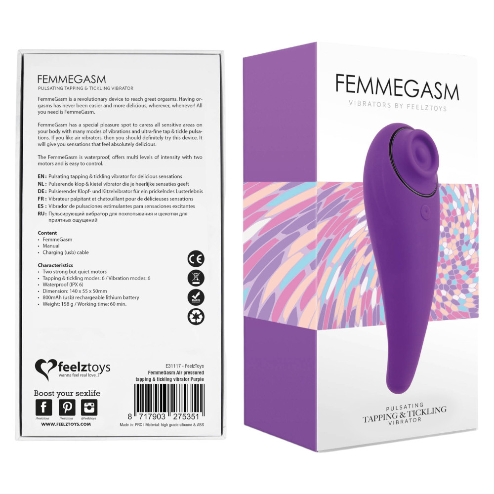 FEELZTOYS Femmegasm - vízálló hüvelyi és csiklóvibrátor (lila)